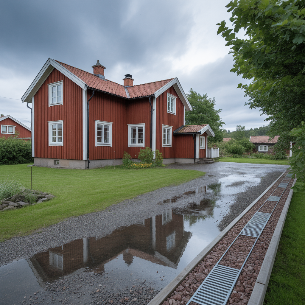 vatten pa tomten efter regn felsokning och draneringslosning