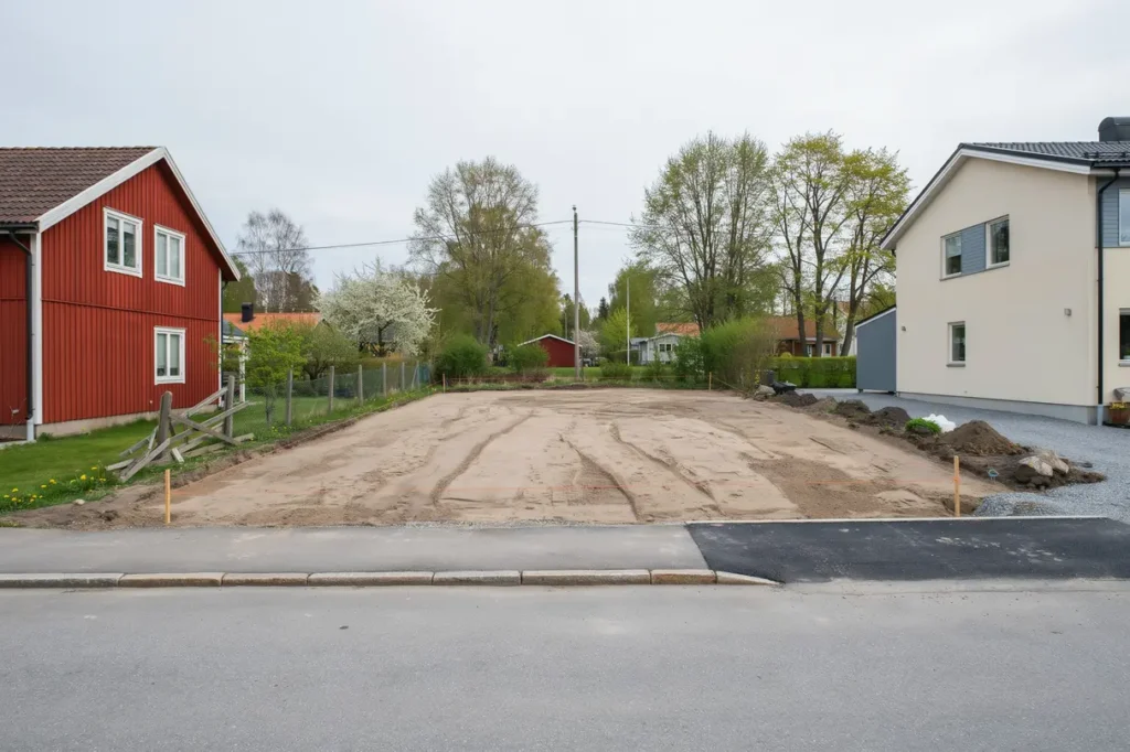 schaktning och planering av tomt f r nybyggnation i s ndrum
